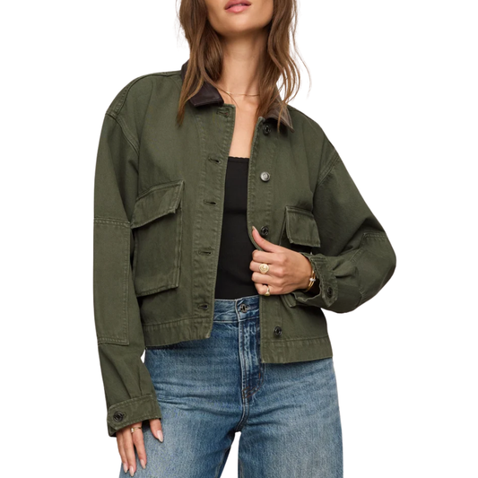 REY CROPPED CHORE JACKET DUSK SAGE