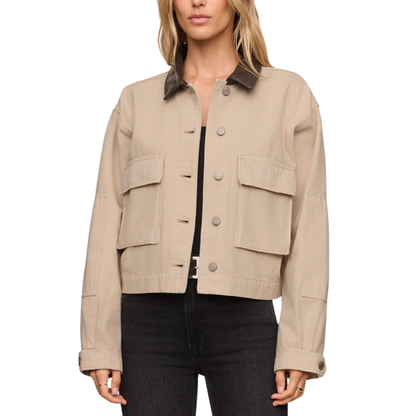REY CROPPED CHORE JACKET SOAPSTONE