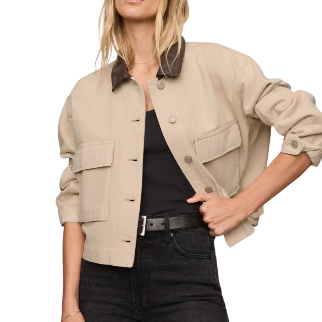 REY CROPPED CHORE JACKET SOAPSTONE