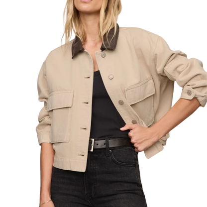 REY CROPPED CHORE JACKET SOAPSTONE