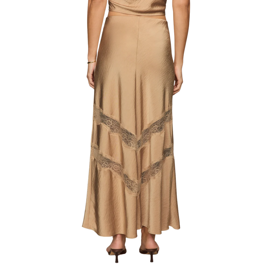 KORI LACE INSET SKIRT TOAST