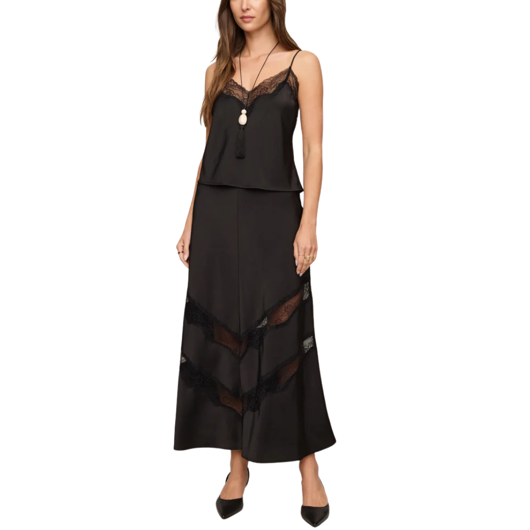 KORI LACE INSET SKIRT BLACK