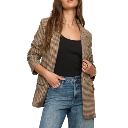 EVAN CHECK BLAZER DARK CHOCOLATE