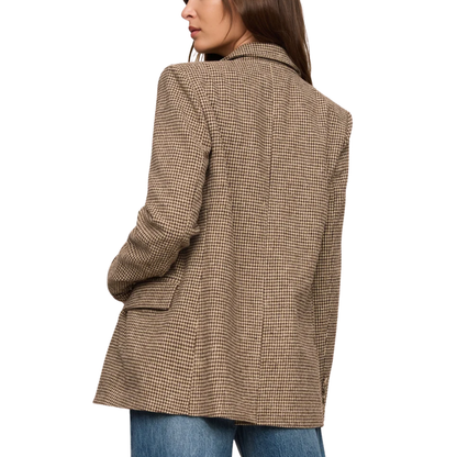 EVAN CHECK BLAZER DARK CHOCOLATE