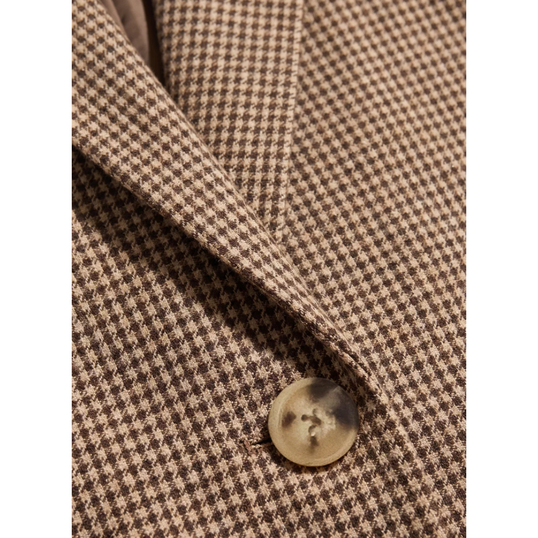 EVAN CHECK BLAZER DARK CHOCOLATE