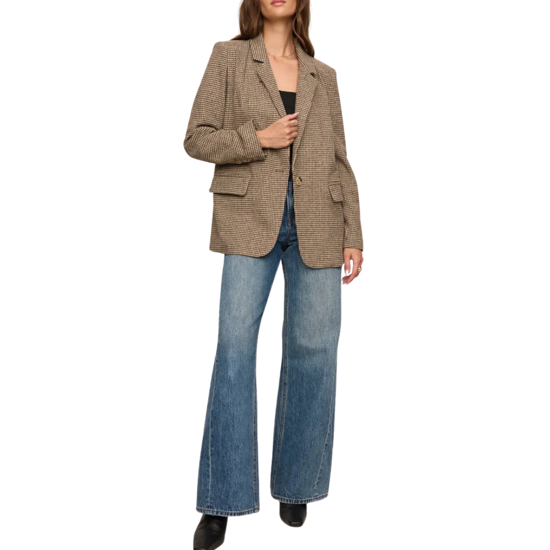 EVAN CHECK BLAZER DARK CHOCOLATE