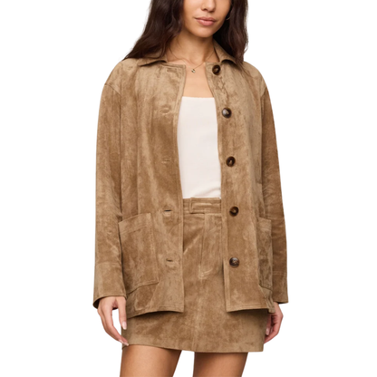 DECKER SUEDE CHORE COAT LIGHT SAND