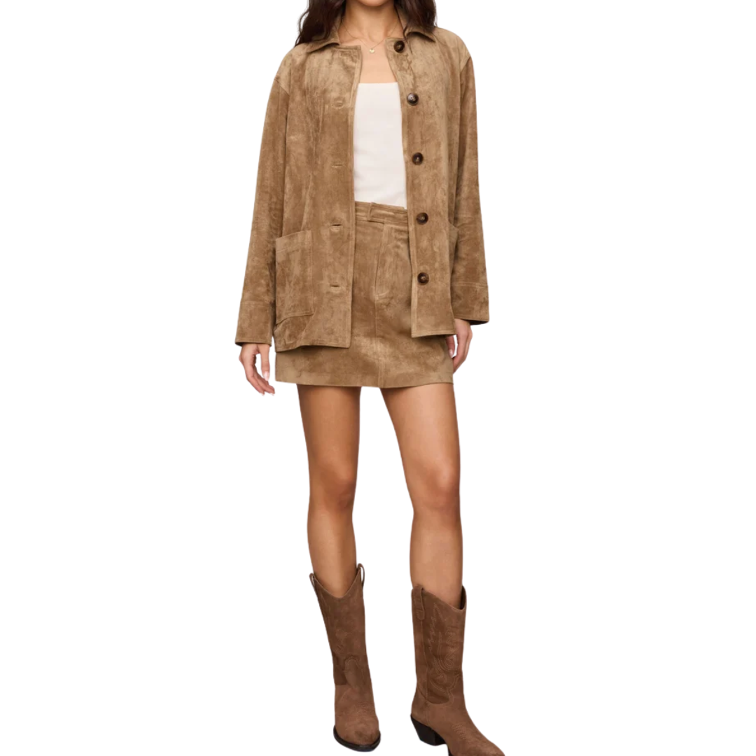 DECKER SUEDE CHORE COAT LIGHT SAND