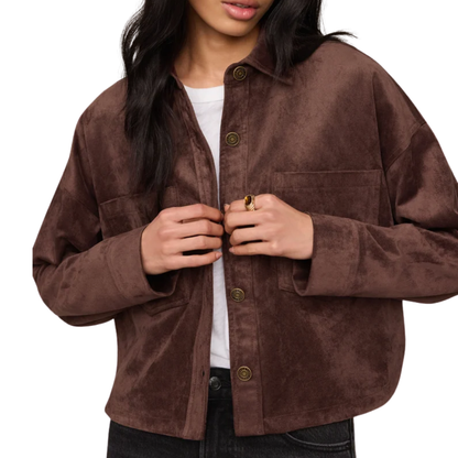 ALL DAY CROPPED JACKET DARK CHOCOLATE