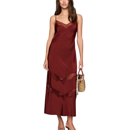 BRUNA LACE MIDI DRESS VELVET ROUGE