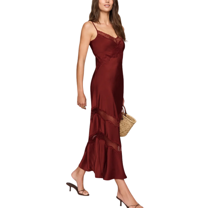 BRUNA LACE MIDI DRESS VELVET ROUGE