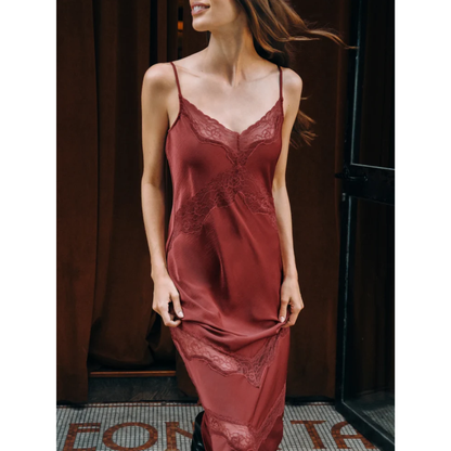 BRUNA LACE MIDI DRESS VELVET ROUGE