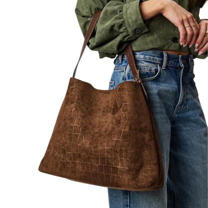 NEVE CROCO TOTE CHOCOLATE