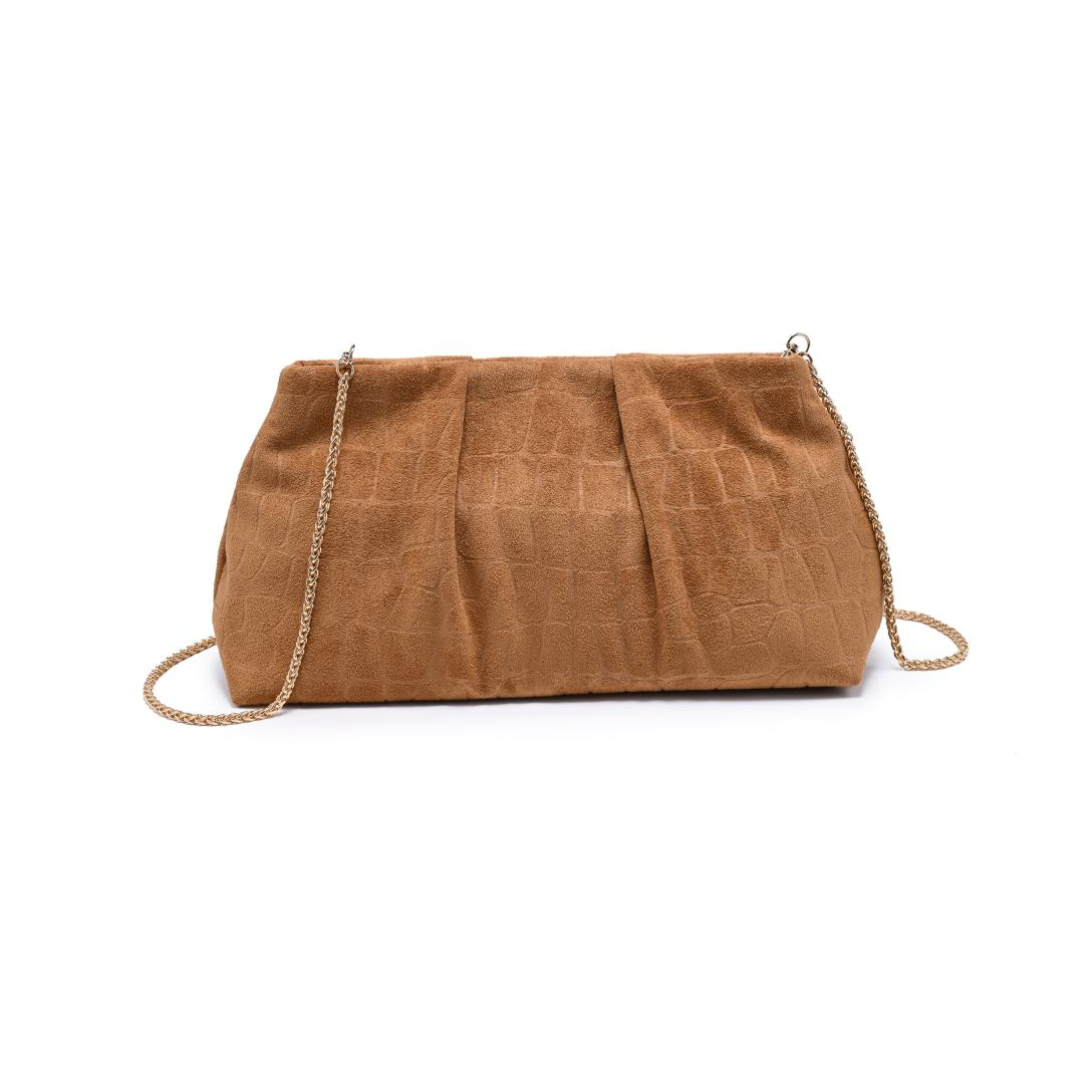 ELVA CROCO CLUTCH TAN