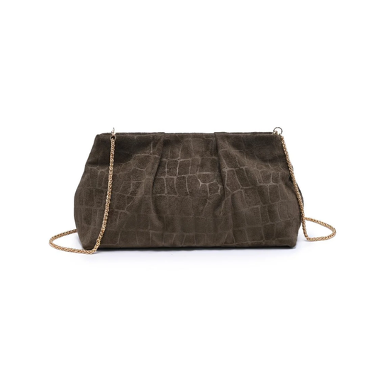 ELVA CROCO CLUTCH OLIVE