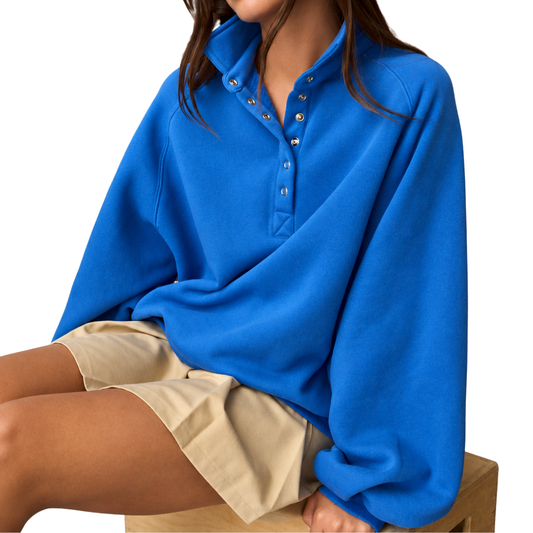 PIPER SNAP BUTTON PULLOVER COBALT