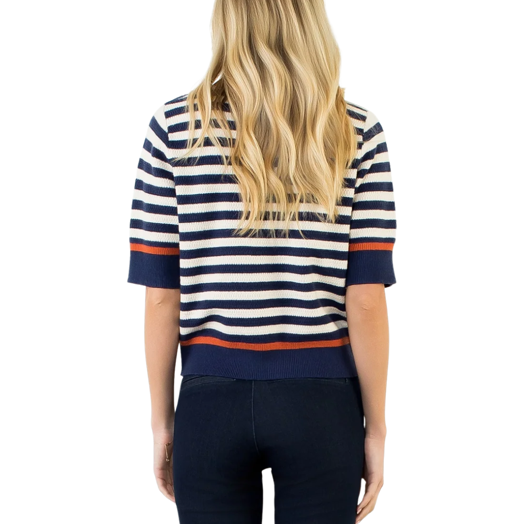 MARCIE STRIPED SWEATER NAVY