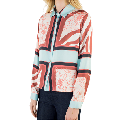 CAMILLE SATIN PATTERN BLOUSE PINK