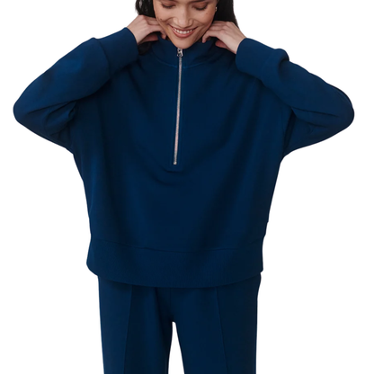 MAVIS MOCK NECK SWEATSHIRT SEA BLUE