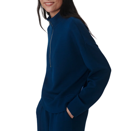 MAVIS MOCK NECK SWEATSHIRT SEA BLUE