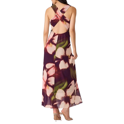 RYLEN DRESS FLORAL WINE