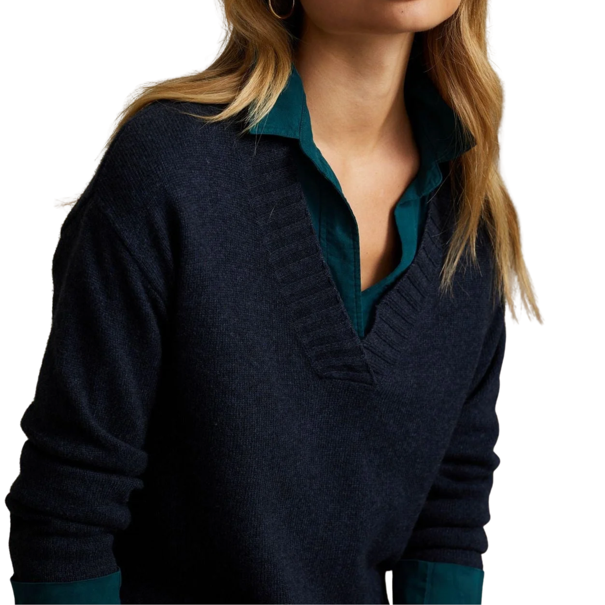 V-NECK SWEATER HEATHER QUARTZ