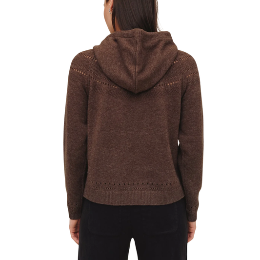 POINTELLE FAIRAISLE SWEATER HEATHER MOCHA