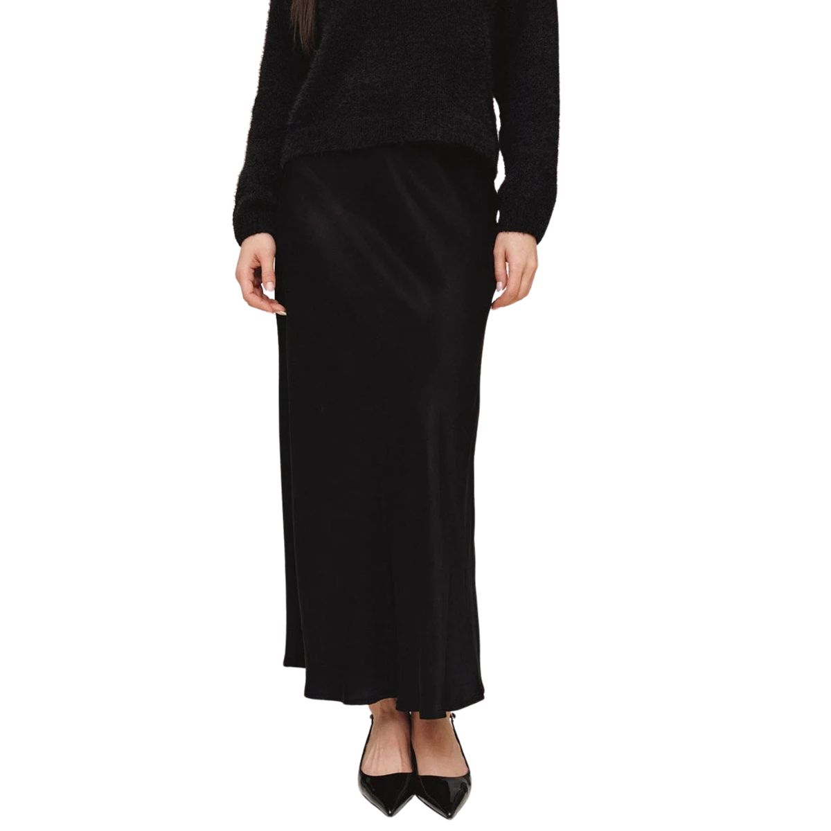 BIAS MAXI SKIRT BLACK