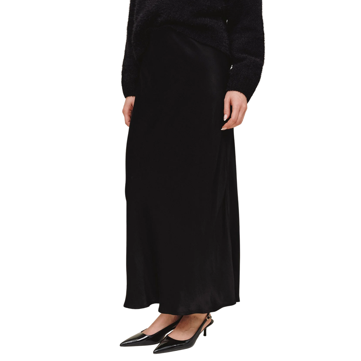 BIAS MAXI SKIRT BLACK