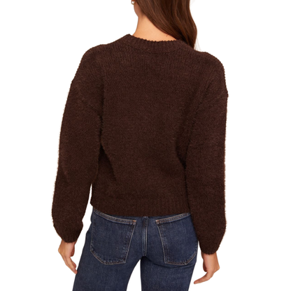 DROP SHOULDER SWEATER DARK CHESTNUT