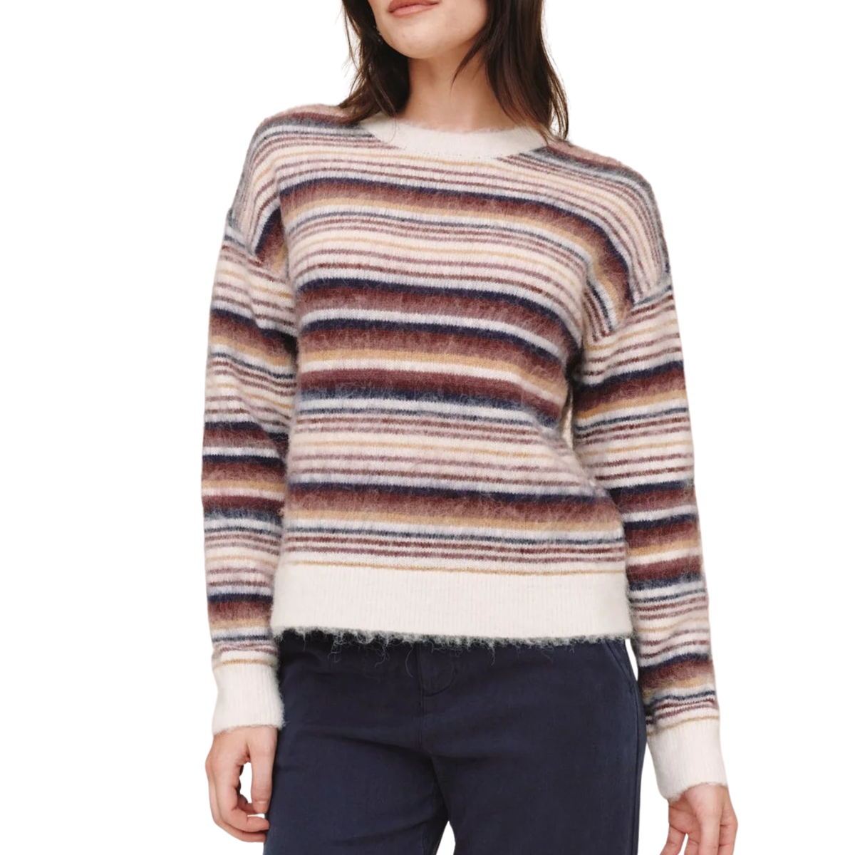 STRIPED CREW NECK SWEATER EMBER