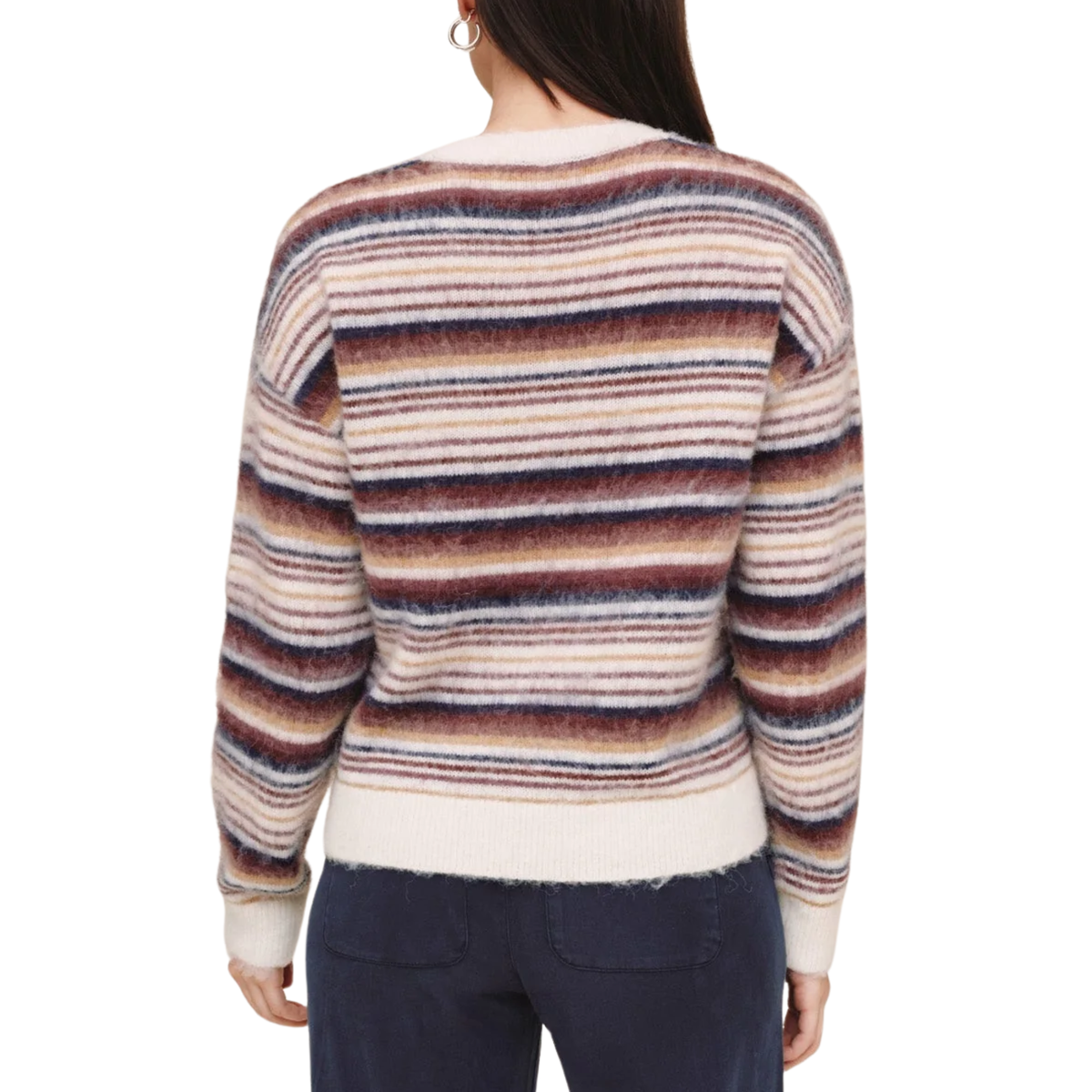 STRIPED CREW NECK SWEATER EMBER