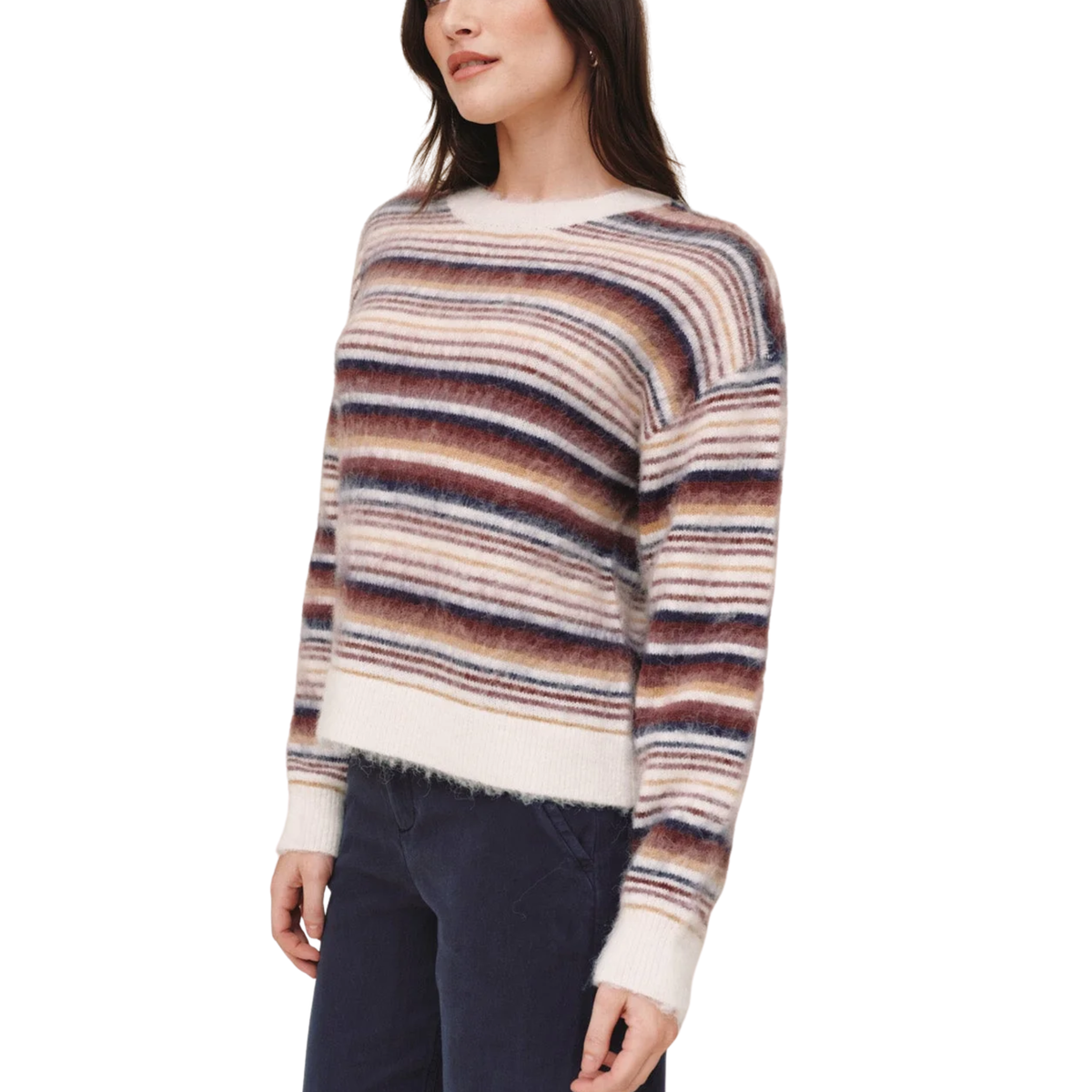 STRIPED CREW NECK SWEATER EMBER