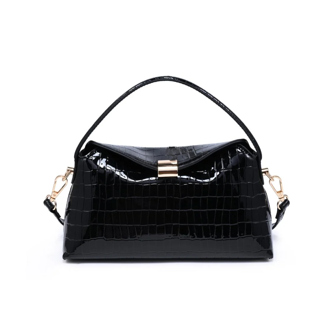 KATERINA CROCO CROSSBODY BLACK