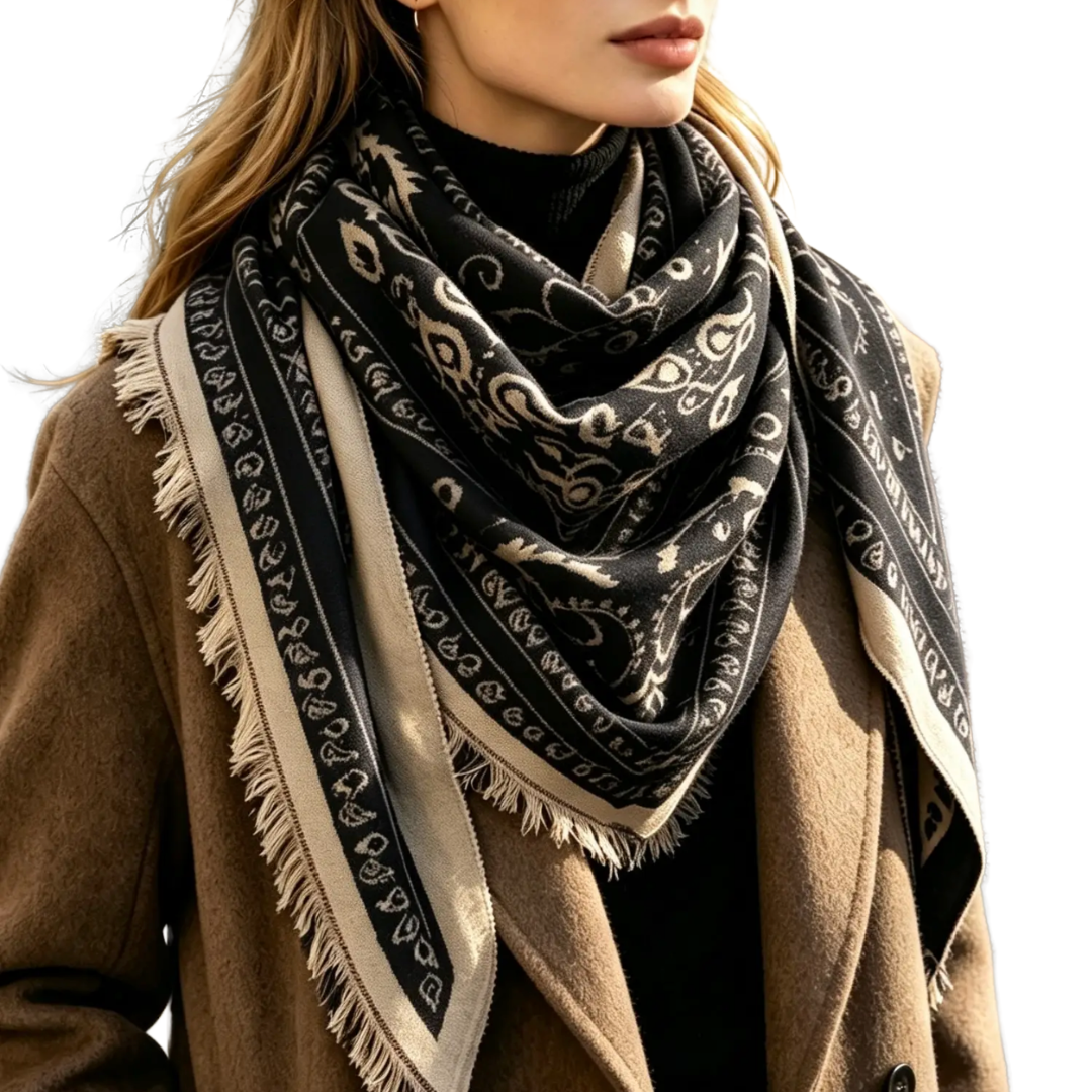 LANA TRIANGLE BANDANA SCARF BLACK