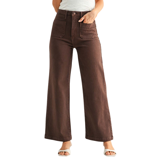 PATCH POCKET WIDE LEG BROWN