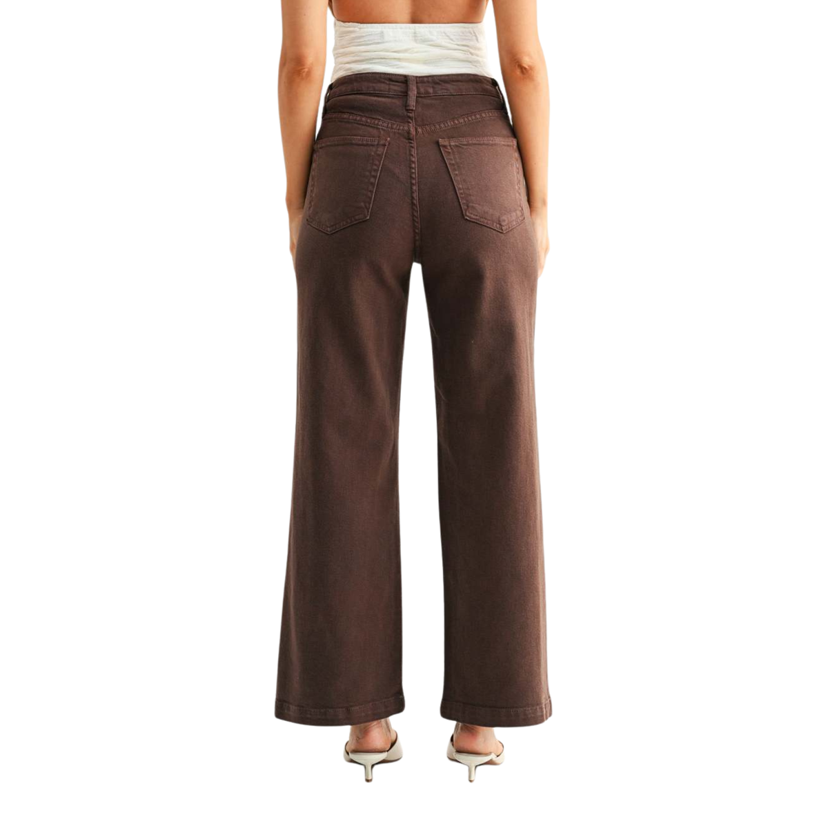PATCH POCKET WIDE LEG BROWN