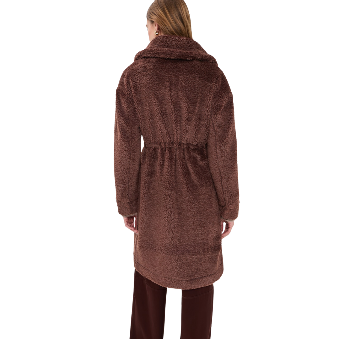 BENNET LONG SHERPA COAT DARK CHESTNUT