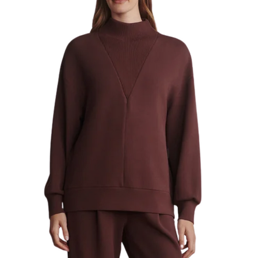 NOVI LONGLINE MOCK NECK DEEP MAHOGANY