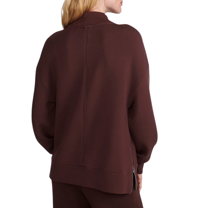 NOVI LONGLINE MOCK NECK DEEP MAHOGANY