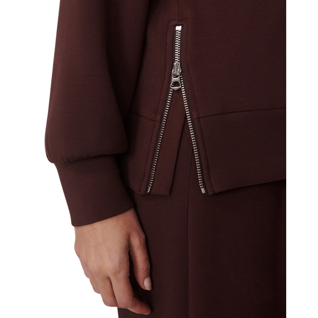 NOVI LONGLINE MOCK NECK DEEP MAHOGANY