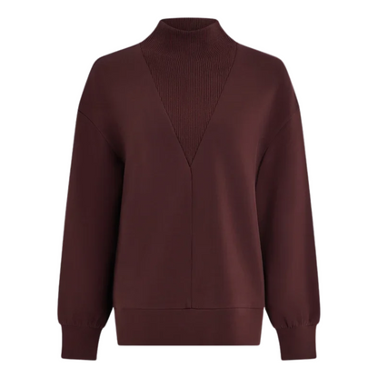 NOVI LONGLINE MOCK NECK DEEP MAHOGANY