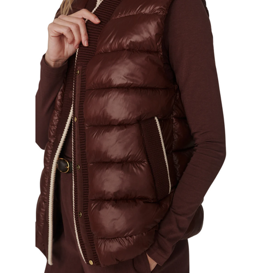 COLWYN SHORT BOXY GILET BROWN STONE