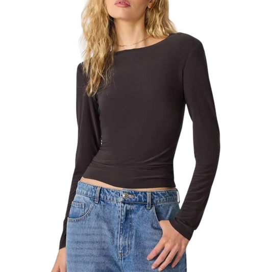 SANDY KNIT TOP DARK ESPRESSO