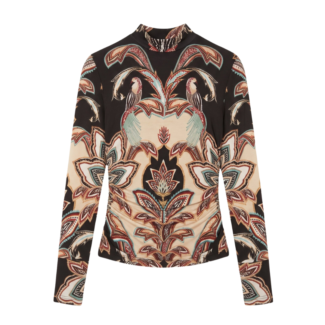 TAPESTRY JERSEY BLOUSE BEIGE