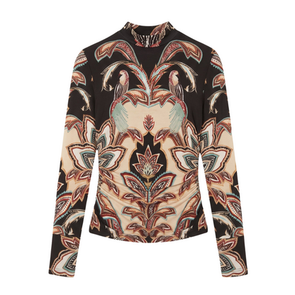 TAPESTRY JERSEY BLOUSE BEIGE