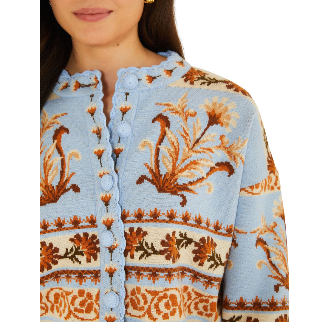 BLOOMING GARDEN KNIT CARDIGAN LIGHT BLUE