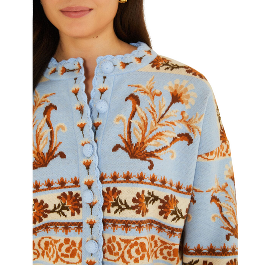 BLOOMING GARDEN KNIT CARDIGAN LIGHT BLUE