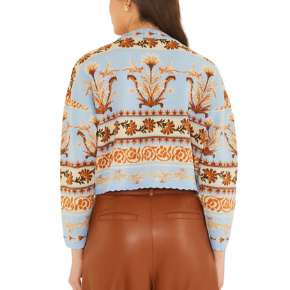 BLOOMING GARDEN KNIT CARDIGAN LIGHT BLUE