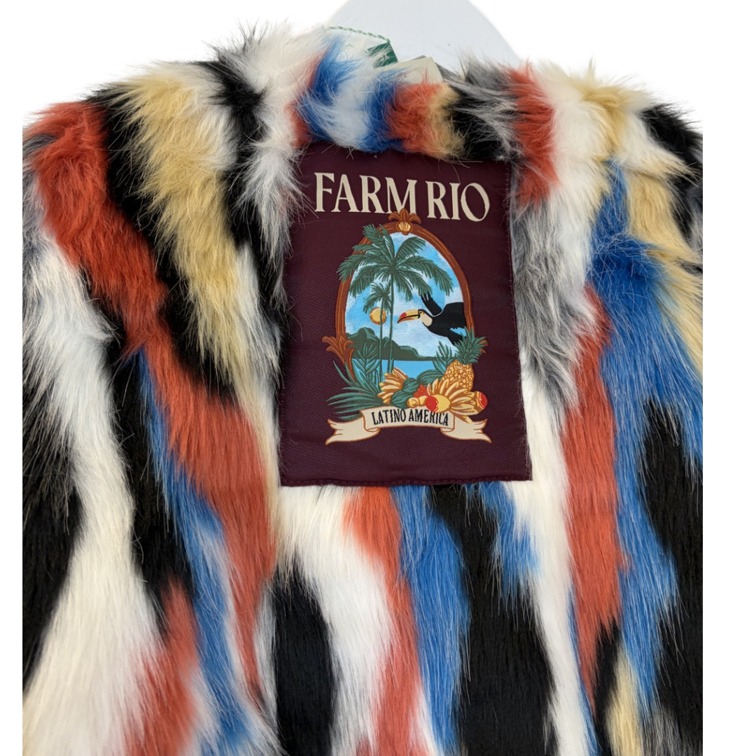FAUX FUR CROPPED COAT MULTI